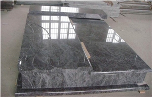 Snow Black Granite Double Tombstone