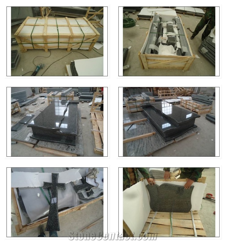 Snow Black Granite Double Tombstone