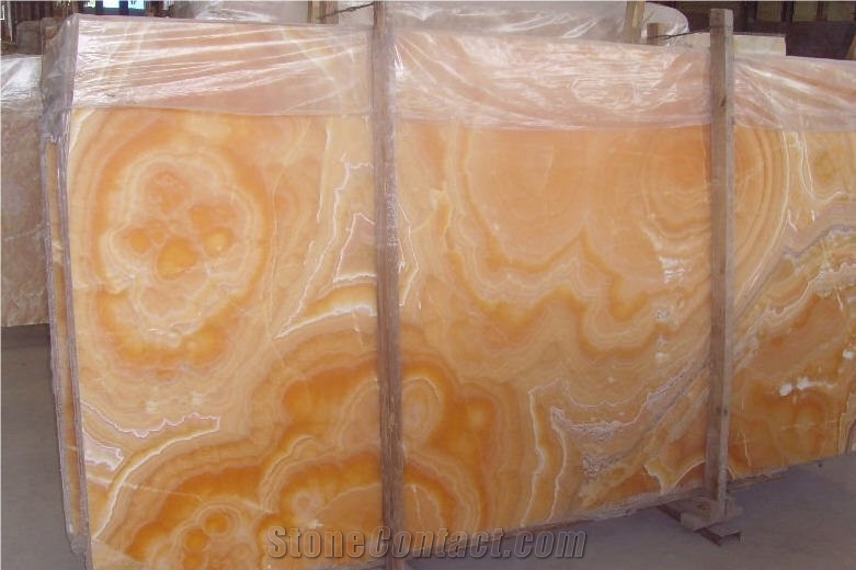 Honey Onyx Slabs, Turkey Yellow Onyx