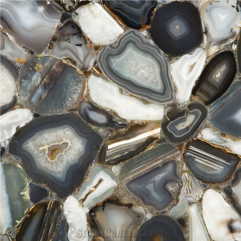 Grey Agate Semiprecious Stone