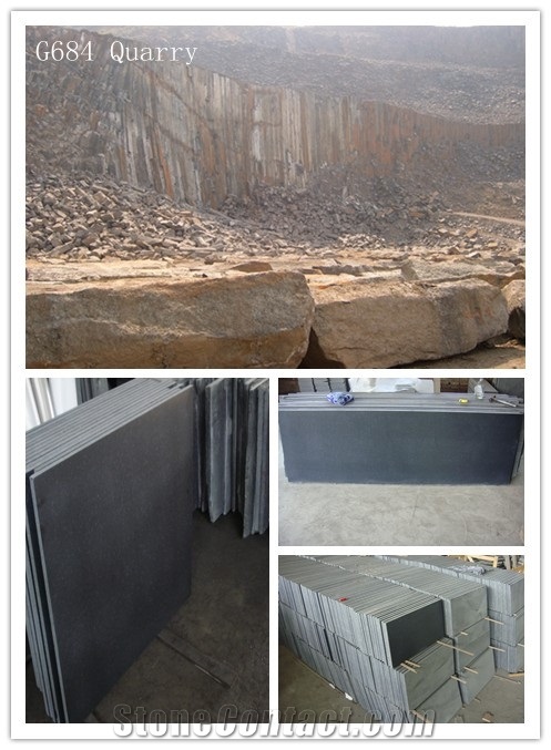 G684 Black Pearl Granite Tiles, China Black Granite