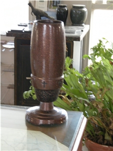 Red Granite Monumental Vase