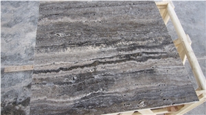 Silver Travertine Tiles & Slabs, Iran Grey Travertine Tiles & Slabs