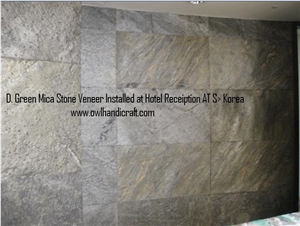 D. Green Mica Stone, Green Quartzite Thin Veneer Stone, Deoli Green Slate Cultured Stone