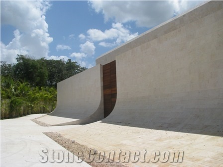 White Coral Stone Tiles Project, White Palladium Coral Stone Building, Walling