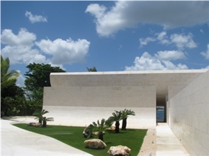 White Coral Stone Tiles Project, White Palladium Coral Stone Building, Walling