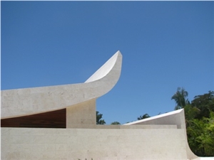 White Coral Stone Tiles Project, White Palladium Coral Stone Building, Walling