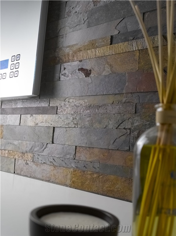 Multicolor Slate Cultured Stone Wall Cladding