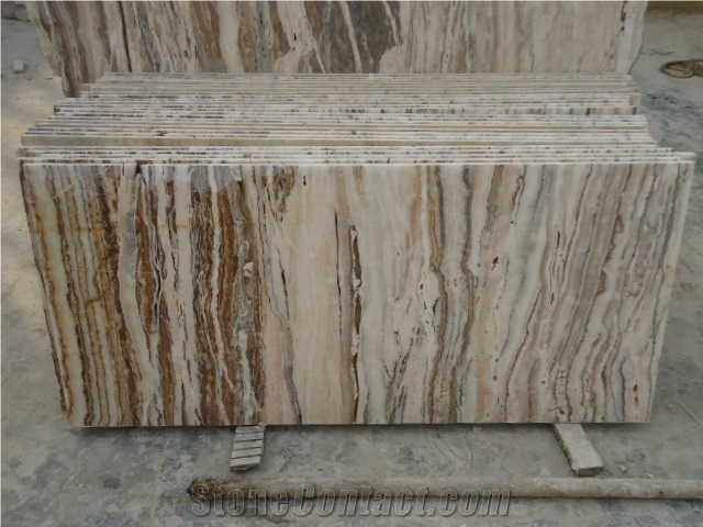 Traveronyx Slabs, Rainbow Travertine Slabs