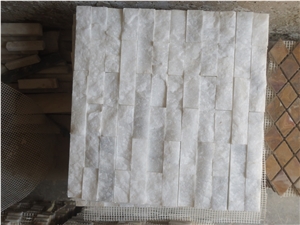 White Chiseled Mosaics, Ziarat White Brown Marble Mosaics