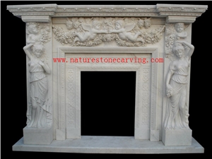 BEIJING White Marble Fireplace Mantel BEIJING White Marble Fireplace Mantel