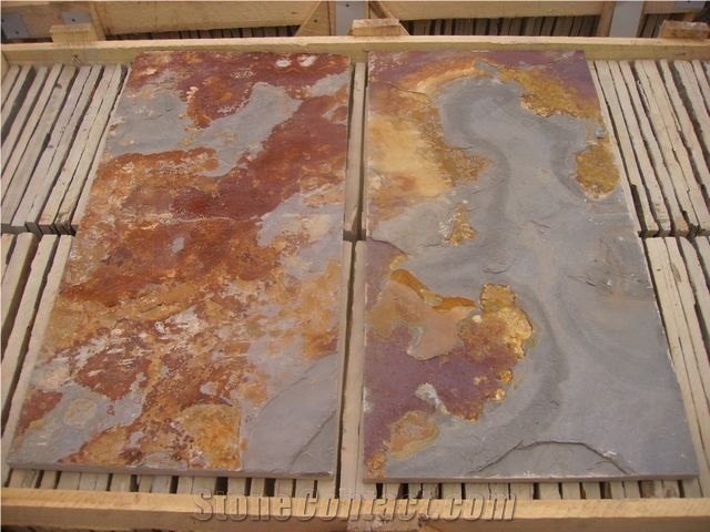 Rusty Slate Tile/Multicolor Slate Tile, China Yellow Slate