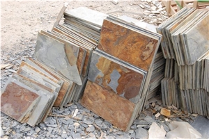 Rusty Slate Tile/Multicolor Slate Tile, China Yellow Slate