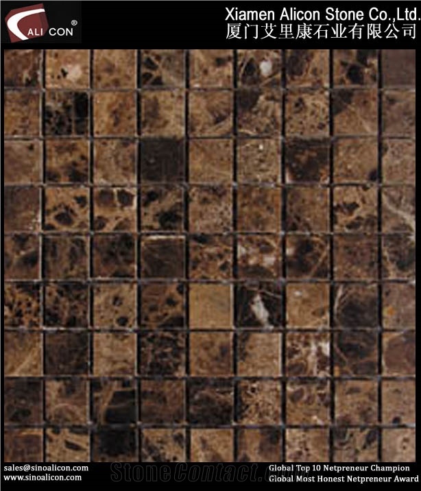 Mosaic / Stone Mosaic Tile / Mosaic Tile/marble Mo, Emperador Dark Brown Marble Mosaic