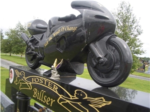 Absolute Black Motorbile Memorial Monuments Tombst