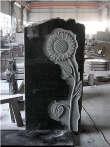 Absolute Black Sun Flower Monuments/Tombstones/Hea