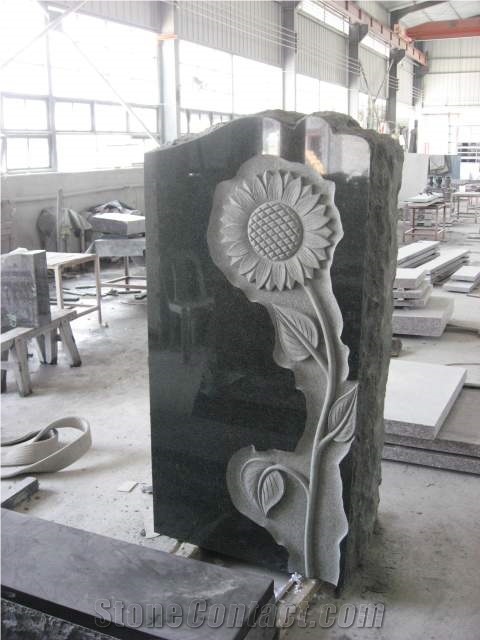 Absolute Black Sun Flower Monuments/Tombstones/Hea