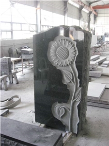 Absolute Black Sun Flower Monuments/Tombstones/Hea