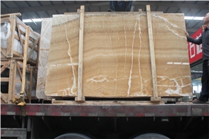 Honey Onyx Vein-Cut, China Yellow Onyx Slabs & Tiles
