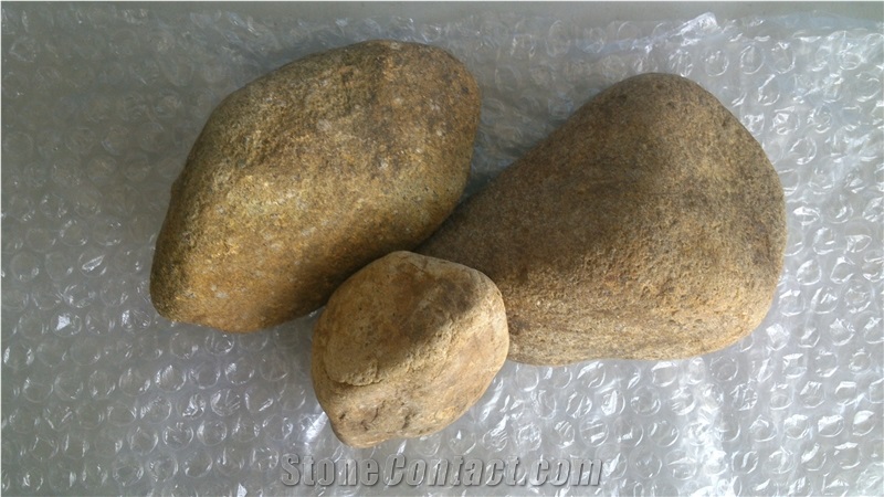 PEB29 Local Pebble Stone, Yellow Granite Pebble Stone