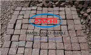 Red Binh Dinh Granite Cube