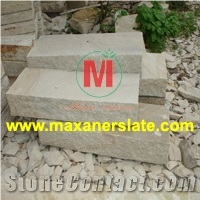 Gwalior Mint Sandstone Block Steps, Gwalior Mint White Sandstone Stairs,