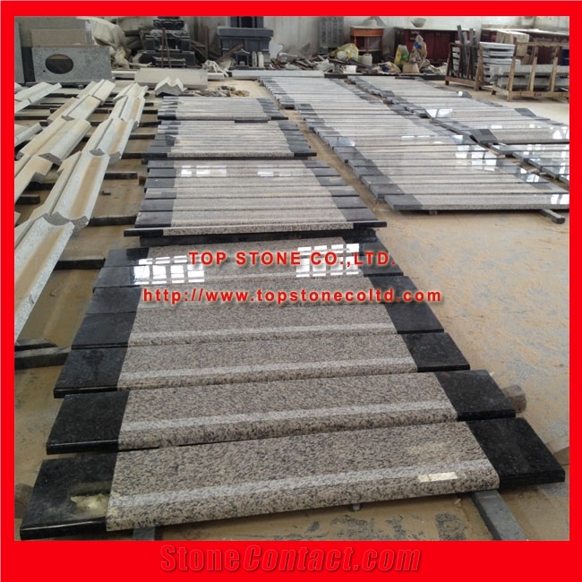 Granite Stone Steps, Stone Stairs, Tiger Skin Red Granite Stairs