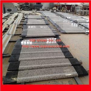 Granite Stone Steps, Stone Stairs, Tiger Skin Red Granite Stairs