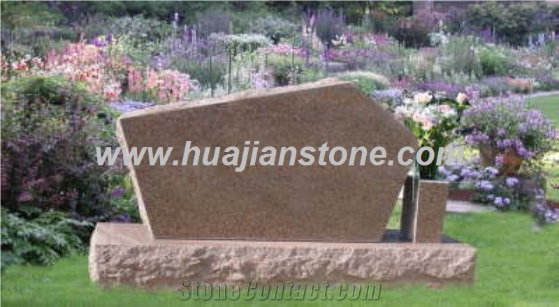Apex Style Upright Monument, US Style Tombstone, Shidao Red Granite Upright Monuments