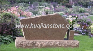 Apex Style Upright Monument, US Style Tombstone, Shidao Red Granite Upright Monuments