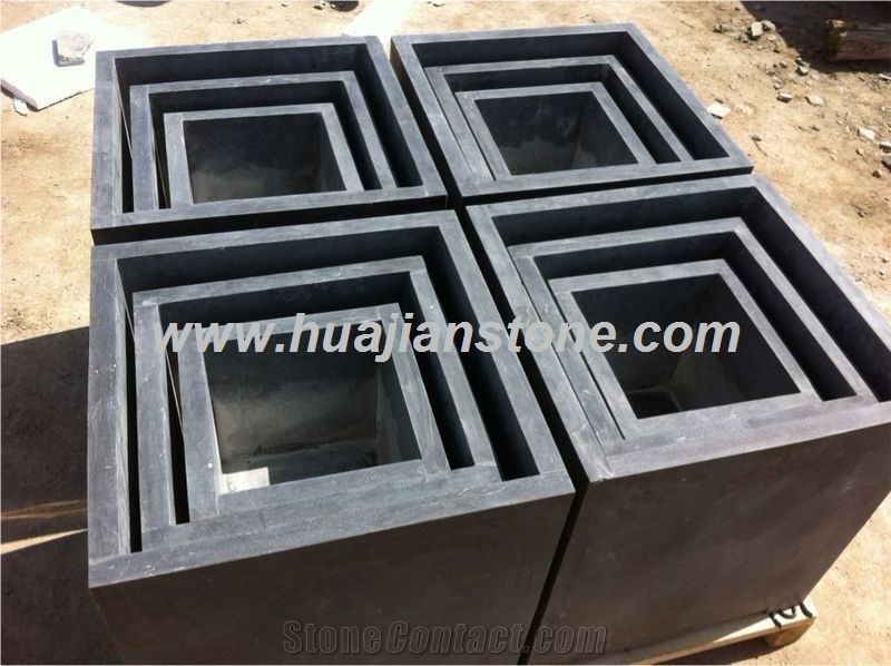 Blue Limestone Flower Pots