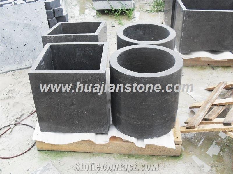 Blue Limestone Flower Pots