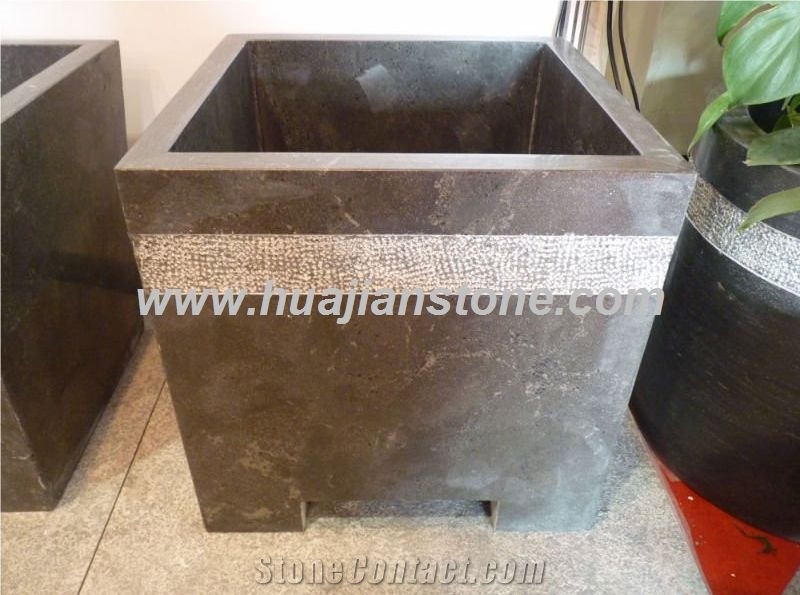 Blue Limestone Flower Pots