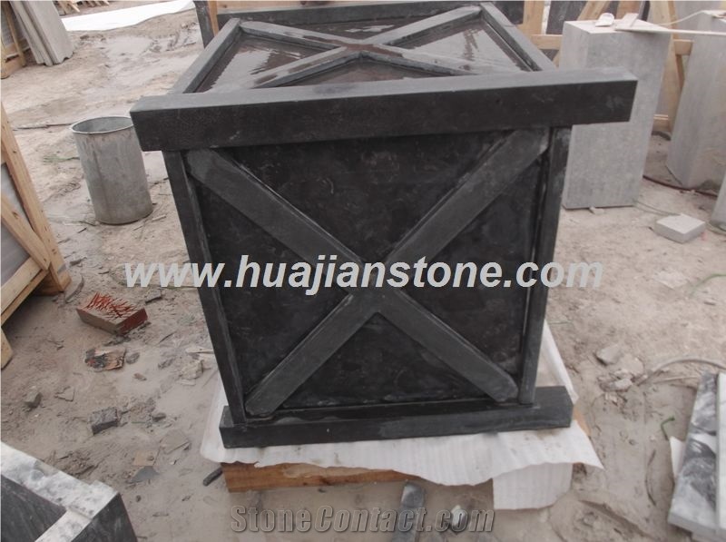 Blue Limestone Flower Pots