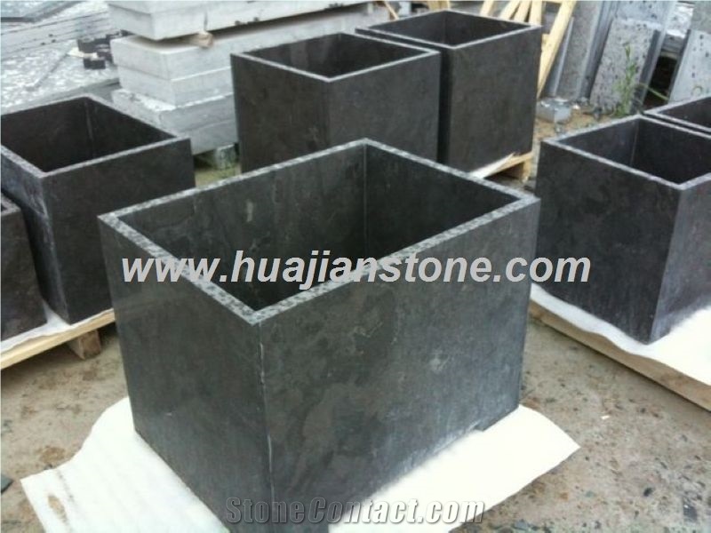 Blue Limestone Flower Pots