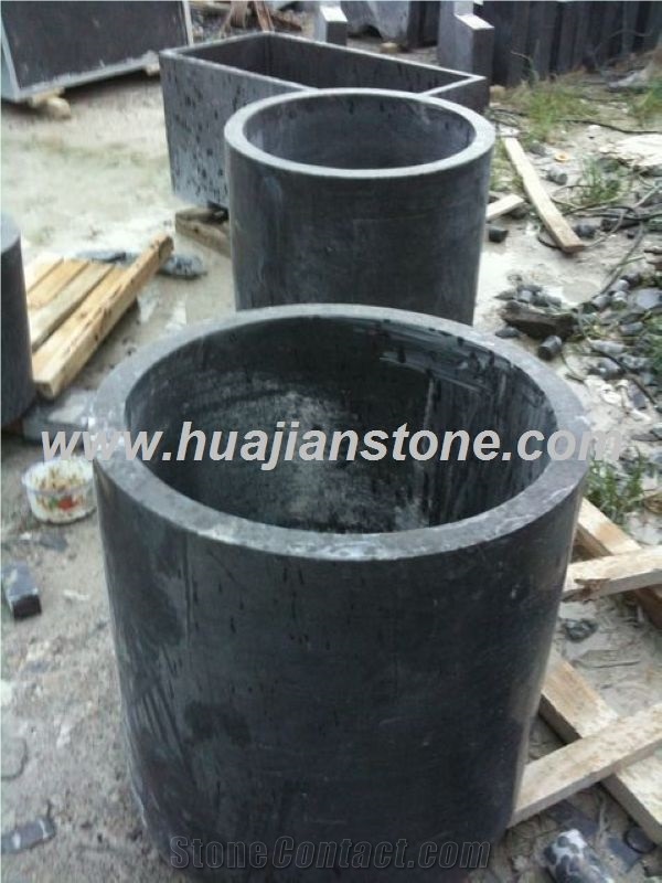 Blue Limestone Flower Pots