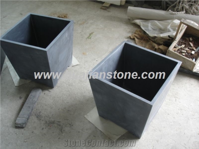 Blue Limestone Flower Pots