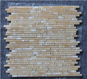 China Honey Onyx Mosaic Tile, Honey Onxy Yellow Onyx Mosaic Stone