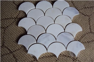 Eastern White Marble Fish Scale Mosaic Eastern White Marble Fish Scale Mosaic
