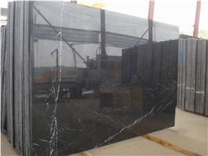 Nero Marquina, China Black Marble Slabs & Tiles