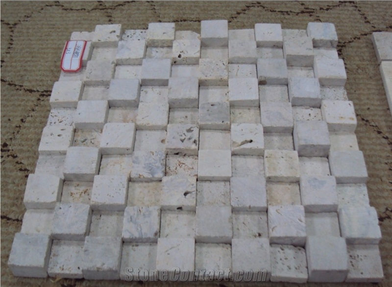 Travetine Mosaic, Travetine Beige Travertine Mosaic