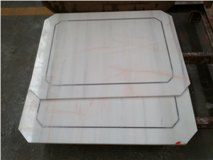 White Marble with Red Veins Wall Panels