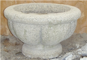 Grey Granite Flower Pot