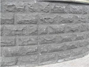 Basalt Mushroom Stone Wall Cladding, Black Basalt Mushroom Stone