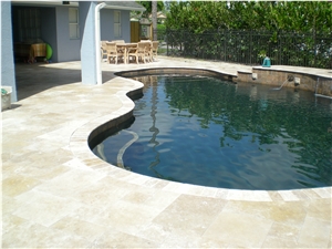 Noce Travertine Pool Pavers, Noce Brown Travertine Pool Pavers