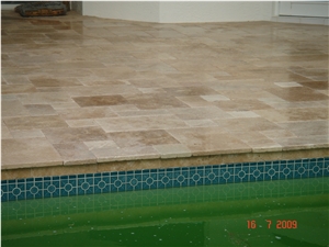Noce Travertine Pool Pavers, Noce Brown Travertine Pool Pavers
