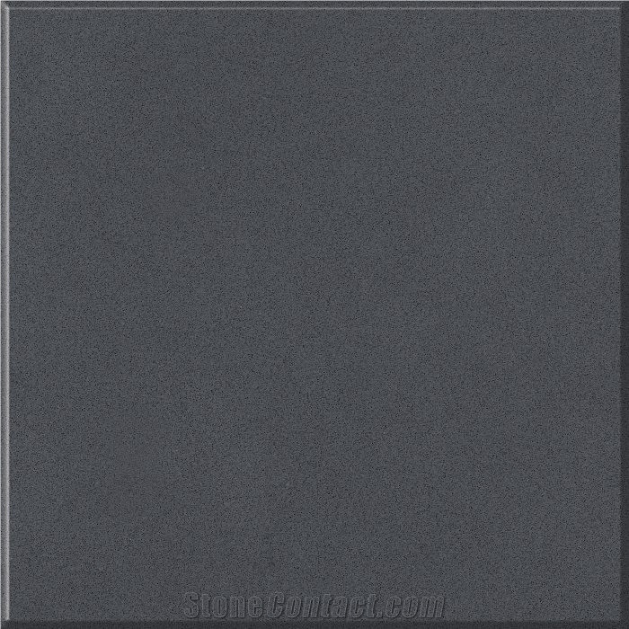 Fine Grain Gun Metal Grey Artificial Quartz Stone