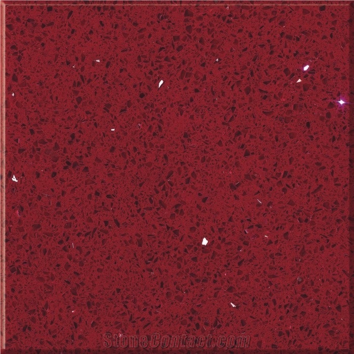 Galaaxy Ruby Red Artificial Quartz Stone