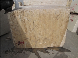 Cream White Travertine, Persian White Travertine Block