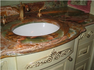 Multicolor Onyx Vanity Top, Multicolor Pakistan Onyx Vanity Top